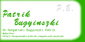 patrik bugyinszki business card